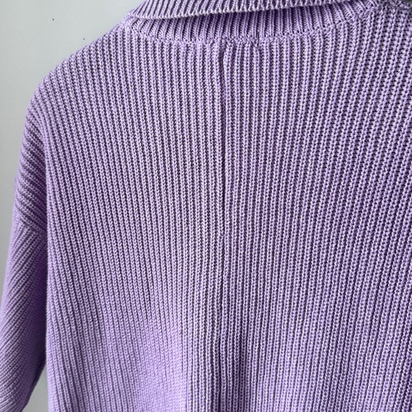 PinkBlush Lavender Sweater Knit Front Button Romper - Picture 5 of 8